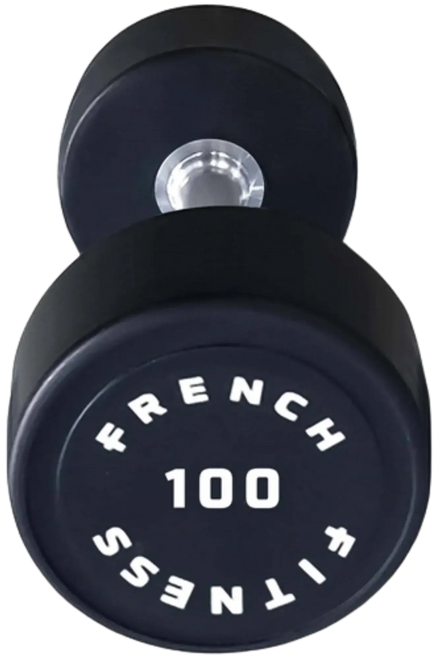 French Fitness Urethane Round Pro Style Dumbbell 100 lbs - Single