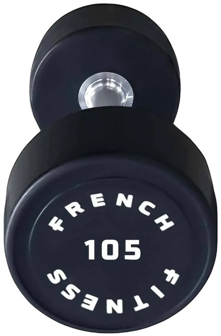 French Fitness Urethane Round Pro Style Dumbbell 105 lbs - Single