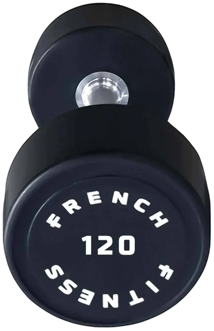 French Fitness Urethane Round Pro Style Dumbbell 120 lbs - Single