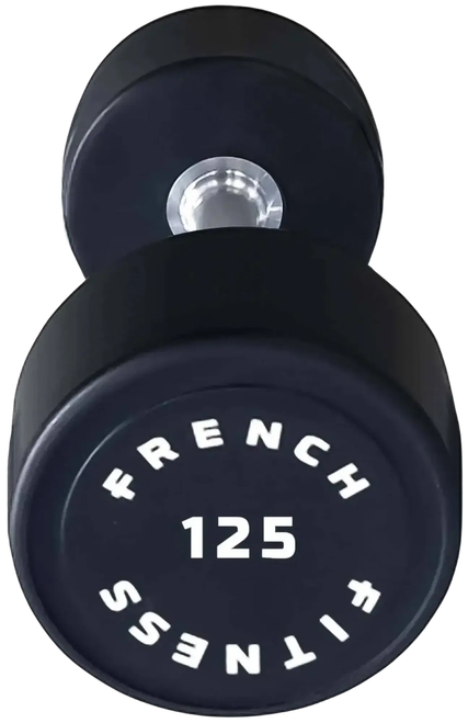 French Fitness Urethane Round Pro Style Dumbbell 125 lbs - Single