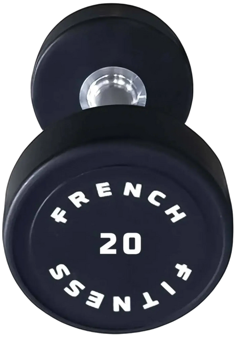 French Fitness Urethane Round Pro Style Dumbbell 20 lbs - Single