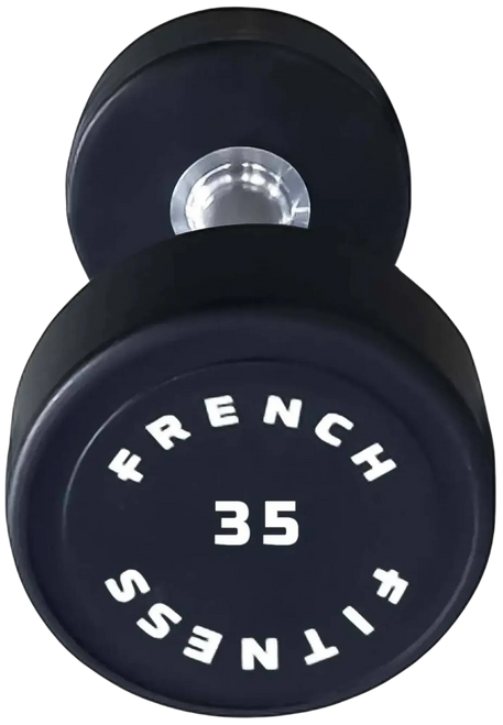 French Fitness Urethane Round Pro Style Dumbbell 35 lbs - Single