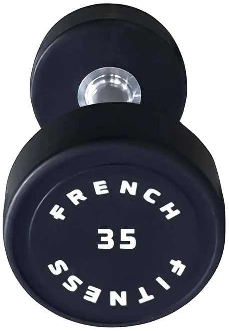 French Fitness Urethane Round Pro Style Dumbbell 35 lbs - Single