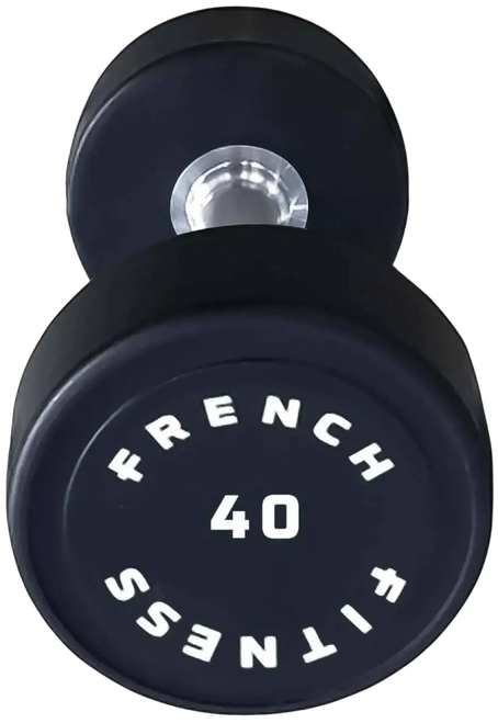 French Fitness Urethane Round Pro Style Dumbbell 40 lbs - Single
