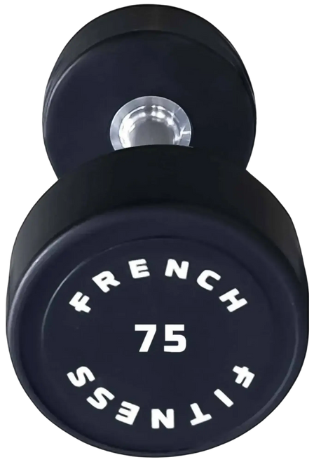 French Fitness Urethane Round Pro Style Dumbbell 75 lbs - Single