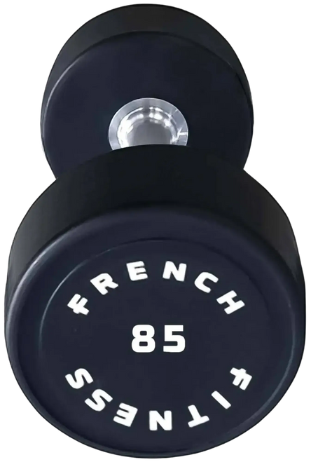 French Fitness Urethane Round Pro Style Dumbbell 85 lbs - Single