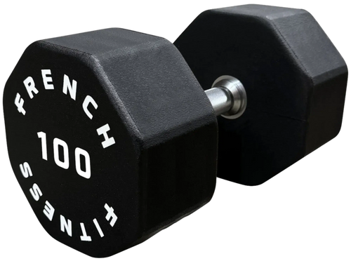 French Fitness Urethane 8 Sided Hex Dumbbell 100 lbs - Single