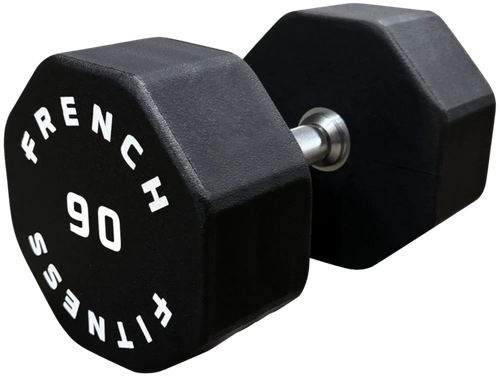 French Fitness Urethane 8 Sided Hex Dumbbell 90 lbs - Single