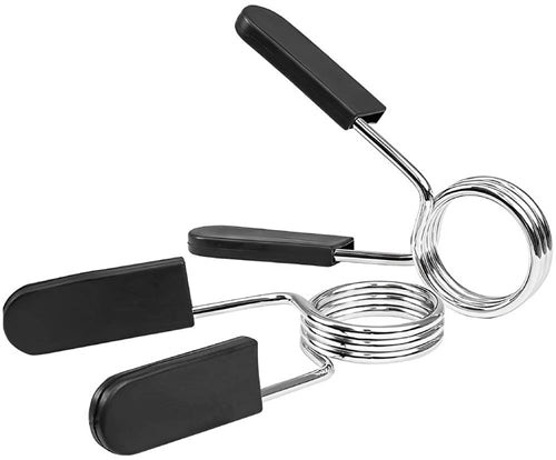French Fitness Chrome Olympic Spring Collar w/Plastic Covers - Set of 2