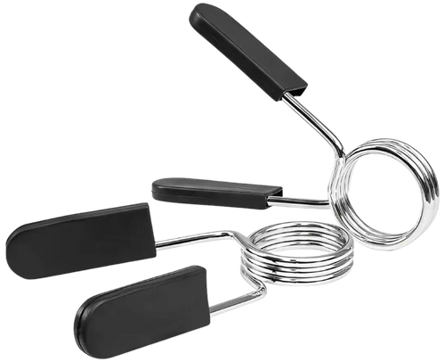 French Fitness Chrome Olympic Spring Collar w/Plastic Covers - Set of 2