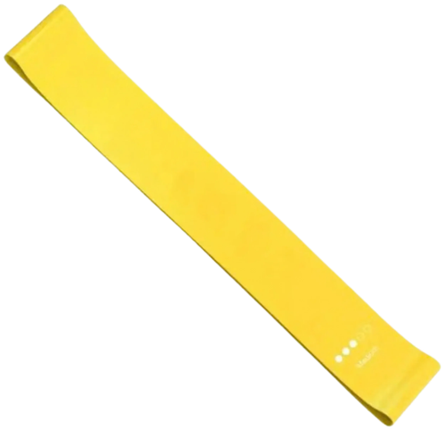 French Fitness Mini Resistance Bands Exercise Loop 600mm x 50mm - Yellow (15-20 lbs)