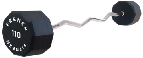French Fitness EZ Curl Urethane Barbell 110 lbs - Single