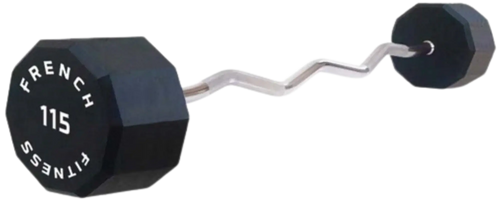 French Fitness EZ Curl Urethane Barbell 115 lbs - Single