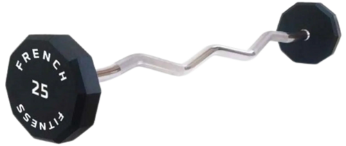 French Fitness EZ Curl Urethane Barbell 25 lbs - Single