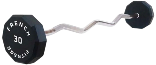 French Fitness EZ Curl Urethane Barbell 30 lbs - Single