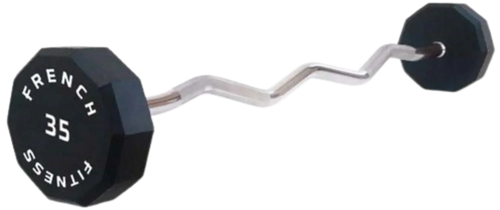 French Fitness EZ Curl Urethane Barbell 35 lbs - Single