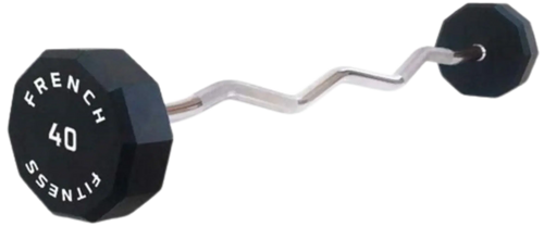 French Fitness EZ Curl Urethane Barbell 40 lbs - Single