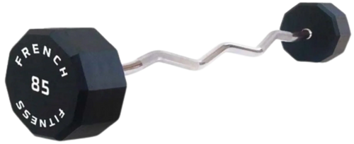 French Fitness EZ Curl Urethane Barbell 85 lbs - Single
