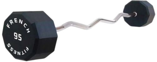 French Fitness EZ Curl Urethane Barbell 95 lbs - Single