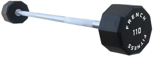 French Fitness Straight Urethane Barbell 110 lbs - Single