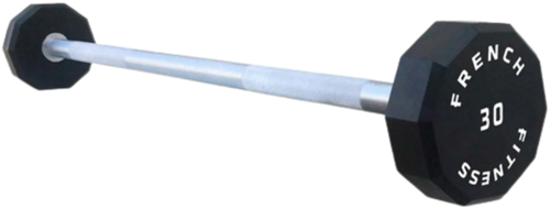French Fitness Straight Urethane Barbell 30 lbs - Single