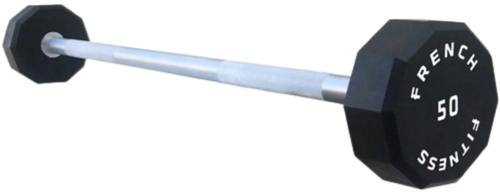 French Fitness Straight Urethane Barbell 50 lbs - Single