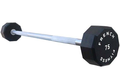 French Fitness Straight Urethane Barbell 75 lbs - Single