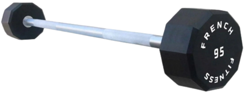 French Fitness Straight Urethane Barbell 95 lbs - Single