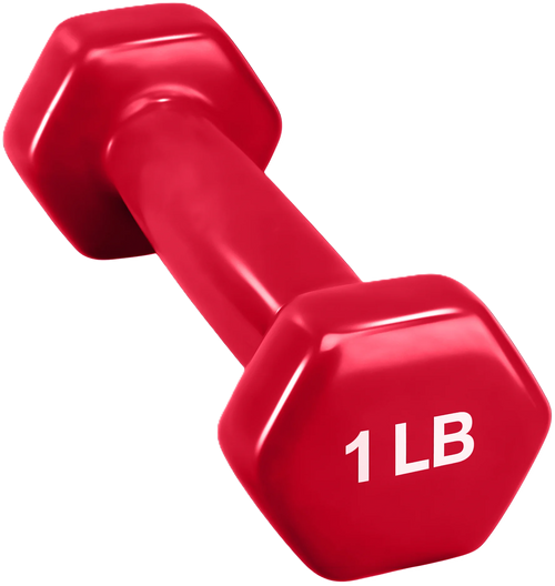 French Fitness Colorful Hex Vinyl Dumbbell 1 lb - Single
