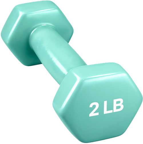 French Fitness Colorful Hex Vinyl Dumbbell 2 lbs - Single