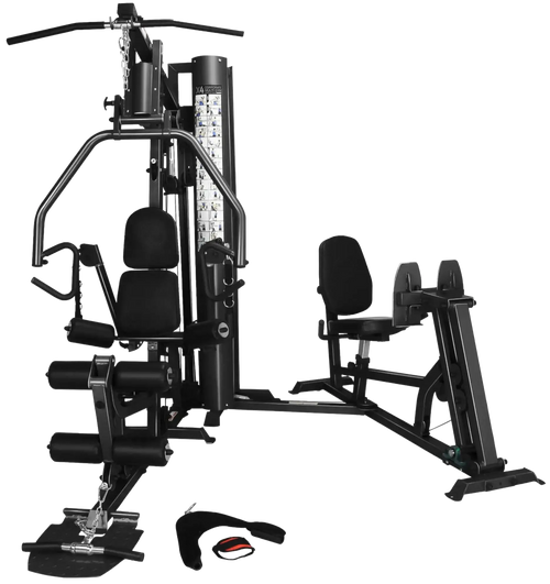 French Fitness X4 Functional Gym System w/Leg Press - Black
