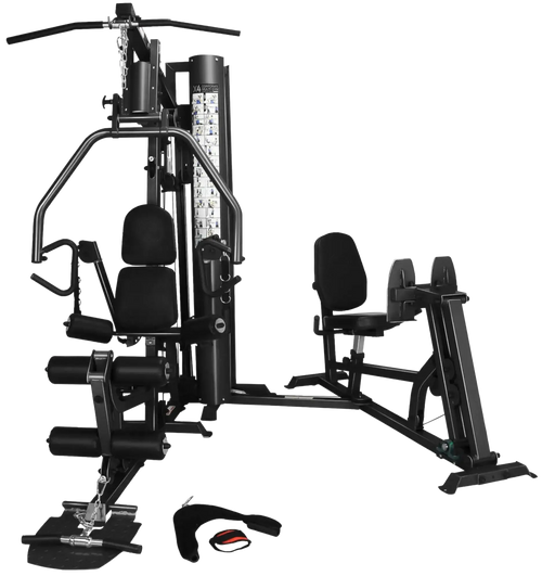 French Fitness X4 Functional Gym System w/Leg Press - Black