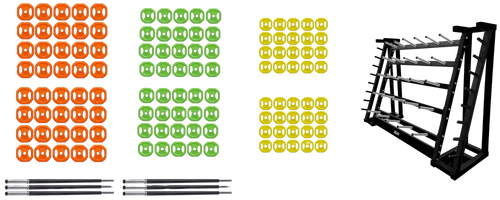 French Fitness 20 Set Aerobic Bar & Plate Package w/Rack French Fitness 20 Set Aerobic Bar & Plate Package w/Rack