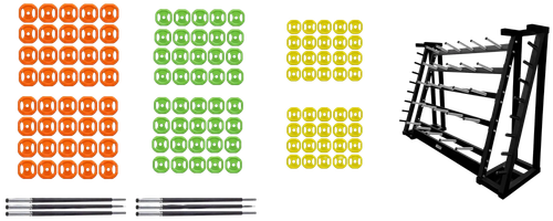 French Fitness 20 Set Aerobic Bar & Plate Package w/Rack