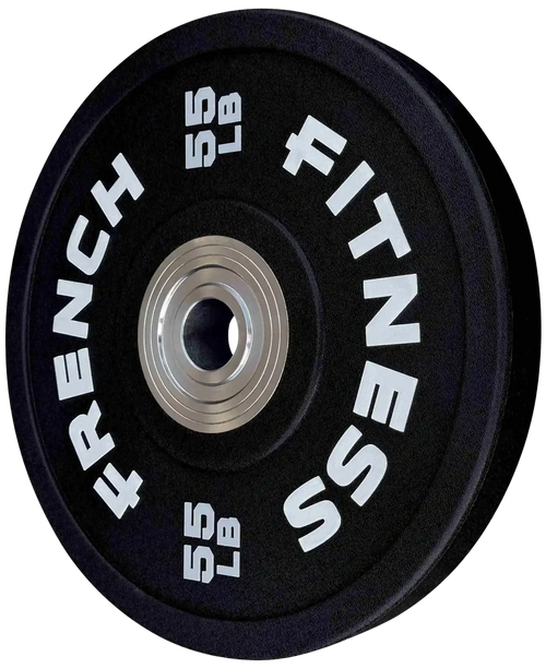 French Fitness Competition Urethane Bumper Plate 55 lb Black