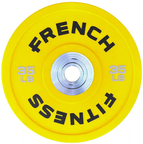 French Fitness Competition Urethane Bumper Plate 35 lb Colored (Yellow)