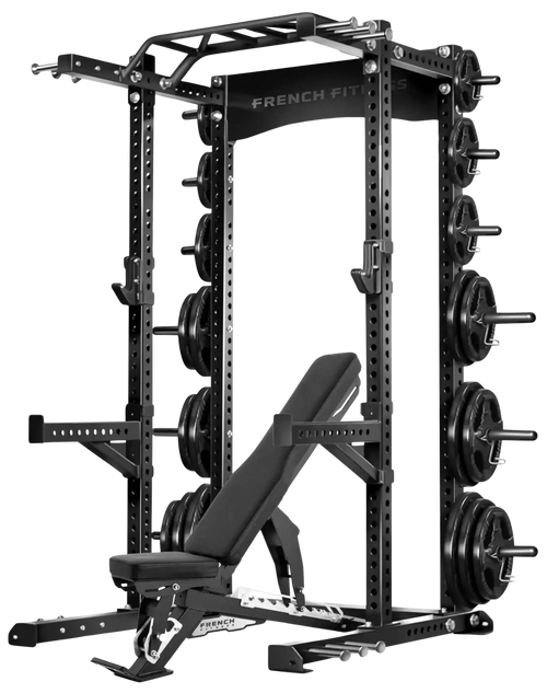 French Fitness SHR80 Commercial Half Rack / Bench Combo