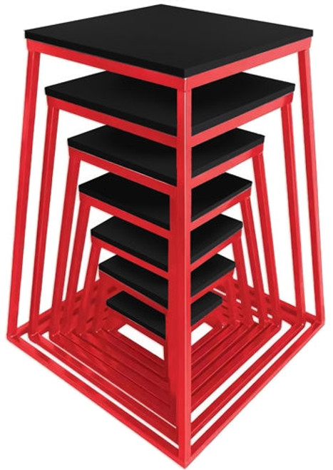 French Fitness Steel Plyo Box Set of 7 (6", 12", 18", 24", 30", 36", 42")