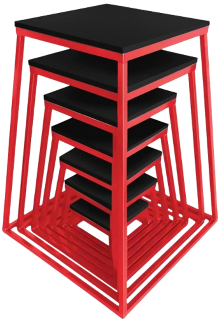 French Fitness Steel Plyo Box Set of 7 (6", 12", 18", 24", 30", 36", 42")