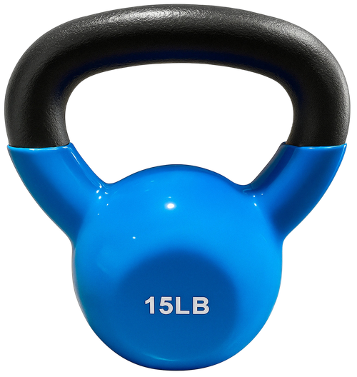 French Fitness Vinyl Kettlebell 15 lbs