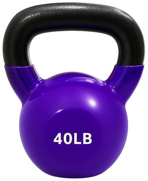 French Fitness Vinyl Kettlebell 40 lbs