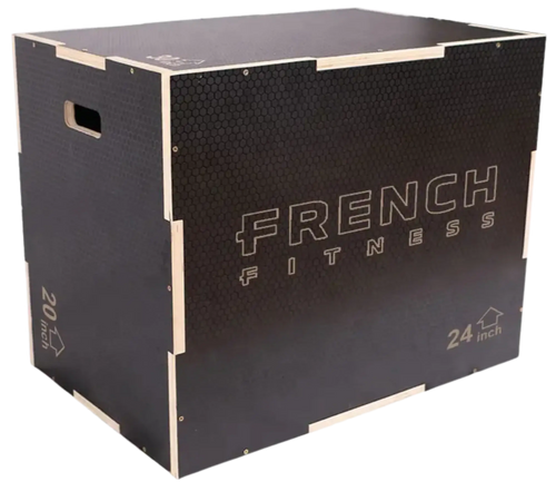 French Fitness 20-24-30 3-In-1 Wooden Plyo Box - Black French Fitness 20-24-30 3-In-1 Wooden Plyo Box - Black
