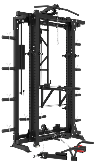 French Fitness Folding Cable Power Rack / Cage - Black