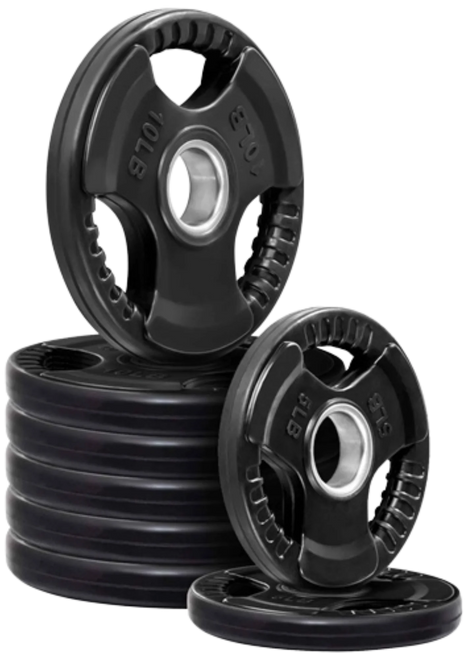 French Fitness Rubber Grip Olympic Weight Plate Set 70 lbs