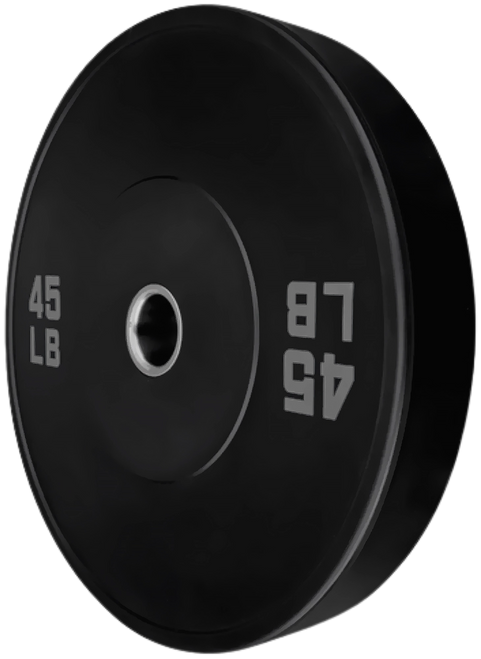 French Fitness Olympic Black Bumper Plate 45 lbs - Blank