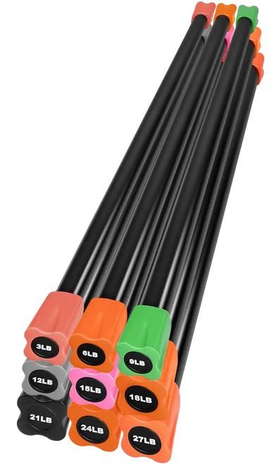 French Fitness Weighted Body Fitness Bar Set of 9