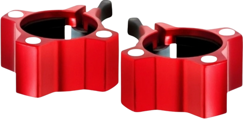 French Fitness Magnetic Aluminum Jaw Lock Collars - Red (Pair)