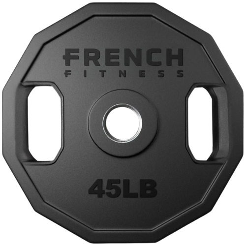 French Fitness Urethane Olympic Weight Plate V2 45 lbs Black