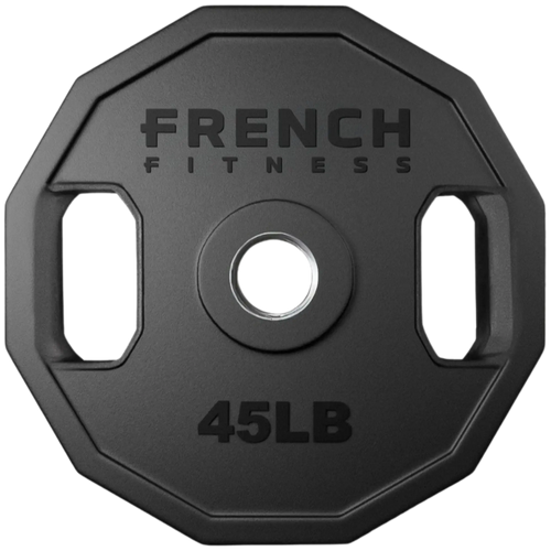French Fitness Urethane Olympic Weight Plate V2 45 lbs Black