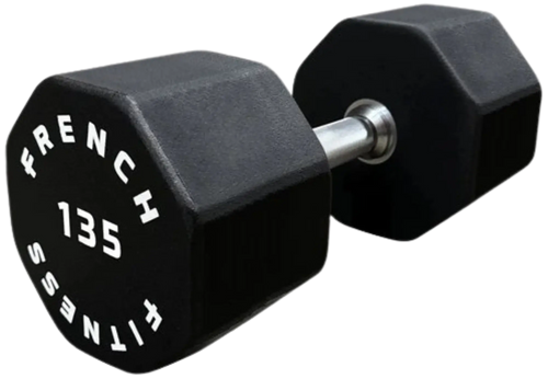 French Fitness Urethane 8 Sided Hex Dumbbell 135 lbs - Single